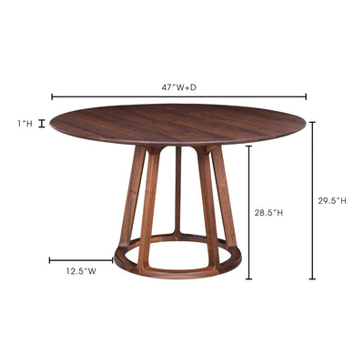 product image for Aldo Round Dining Table Walnut 4 37