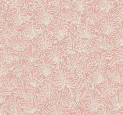 product image of Luminous Ginkgo Coral Wallpaper from the Modern Artisan II Collection by Candice Olson 523