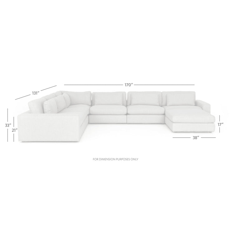 Bloor 6 Pc Sectional Ottoman In Essence Natural