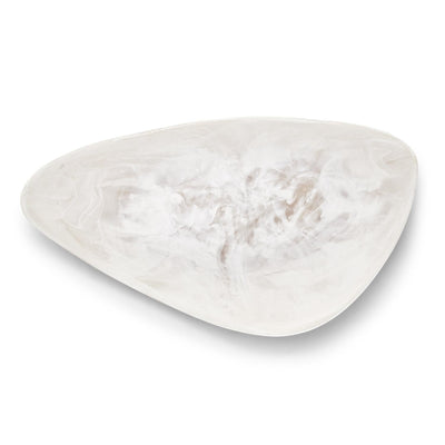 product image for archipelago white cloud marbleized organic shaped platter 5 70