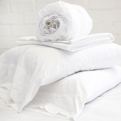 product image of cotton percale sheet set white 1 58