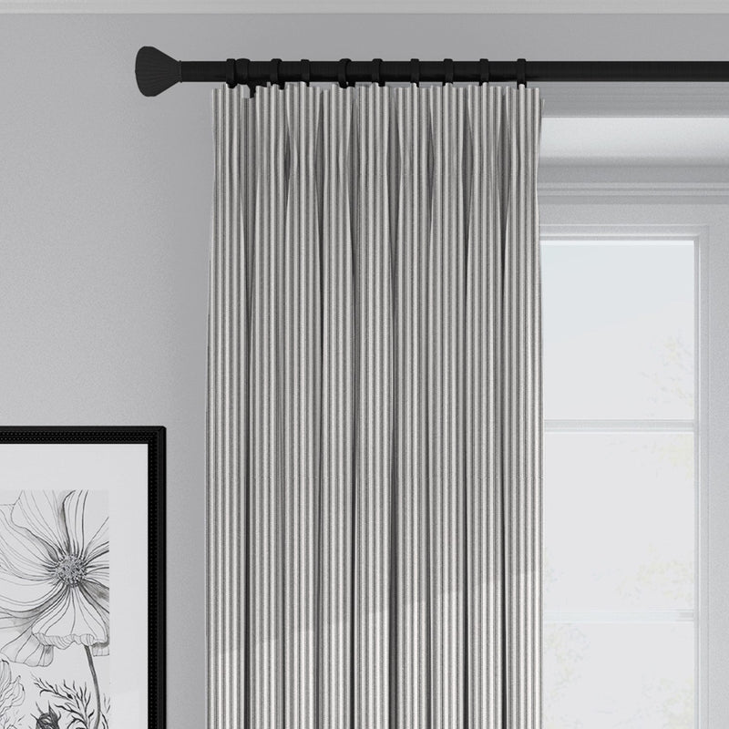 media image for Cruz Ticking Stripes White/Black Drapery 1 265