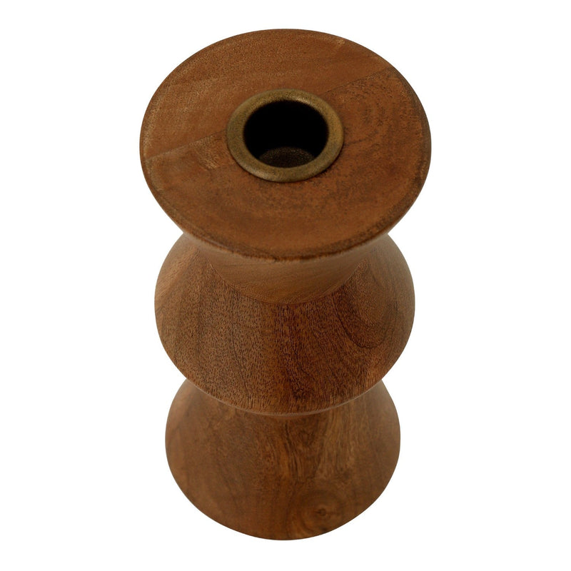 media image for Sequence Small Brown Wooden Candle Holder By Moe& 251