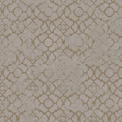 product image of Aged Quatrefoil Gold/Grey from the Emporium Collection by Galerie Wallcoverings 520