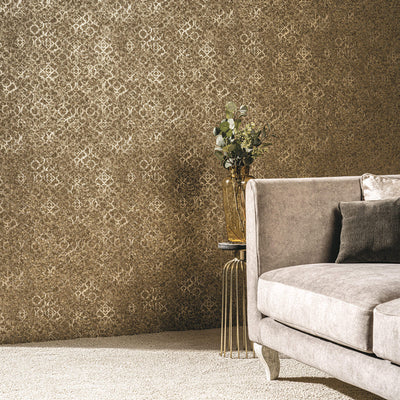 product image of Aged Quatrefoil Gold from the Emporium Collection by Galerie Wallcoverings 596