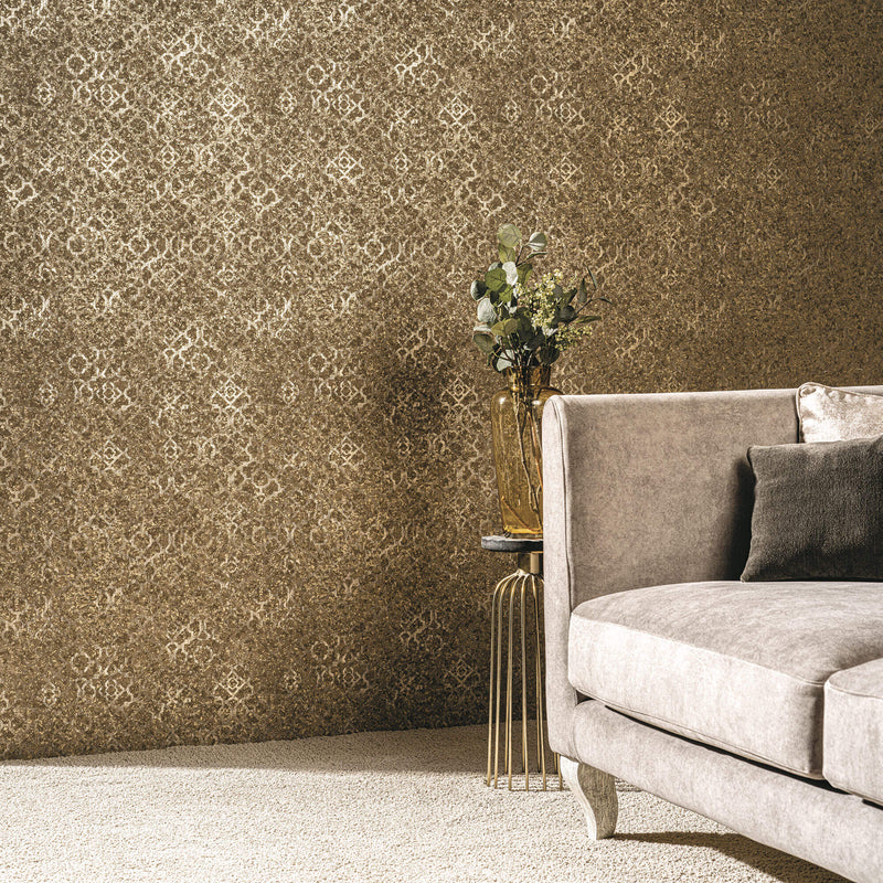media image for Aged Quatrefoil Gold from the Emporium Collection by Galerie Wallcoverings 229