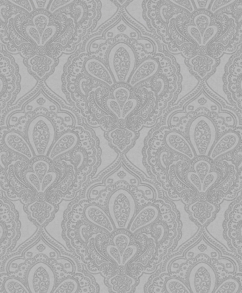 media image for Mehndi Damask Silver from the Emporium Collection by Galerie Wallcoverings 219