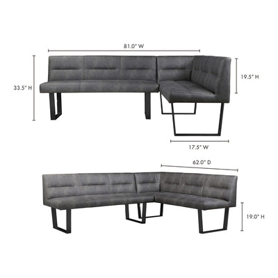 product image for Hanlon Corner Bench Dark Grey 8 28