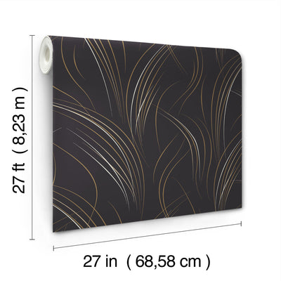 product image for Graceful Wisp Wallpaper in Black 70