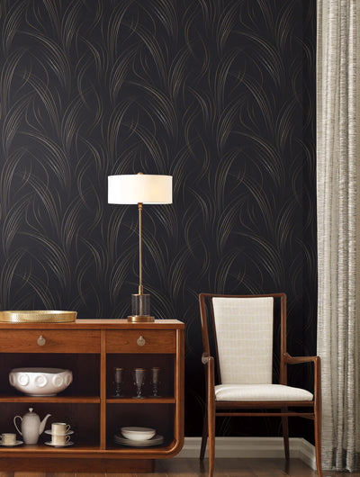 product image for Graceful Wisp Wallpaper in Black 8