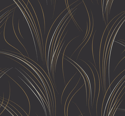 product image of Graceful Wisp Wallpaper in Black 593