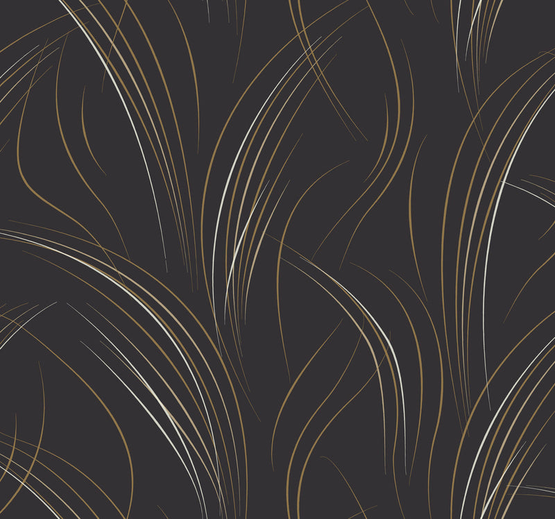 media image for Graceful Wisp Wallpaper in Black 244