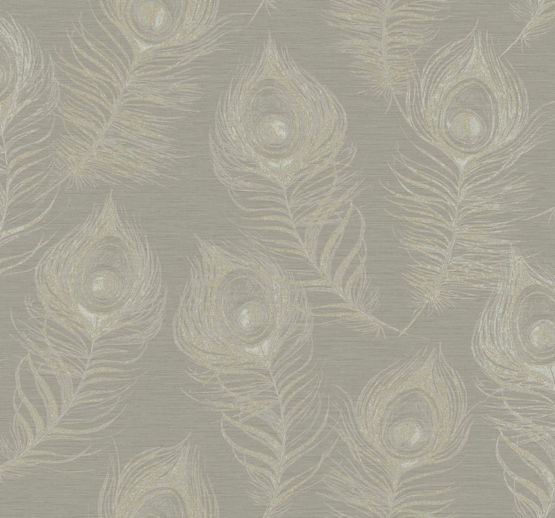 media image for Regal Peacock Wallpaper in Mink 217