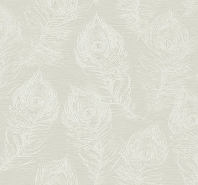 product image for Regal Peacock Wallpaper in White 23