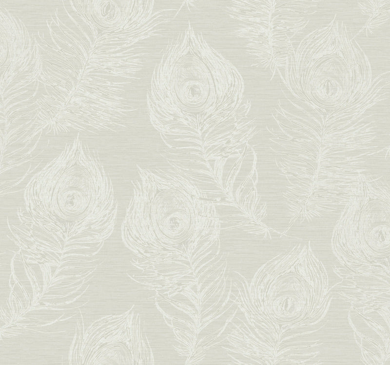 media image for Regal Peacock Wallpaper in White 296