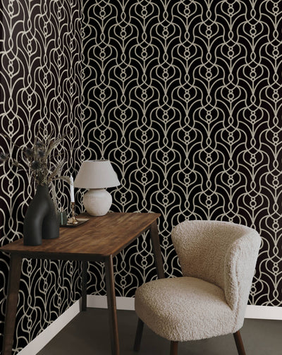 product image for Divine Trellis Wallpaper in Black 3