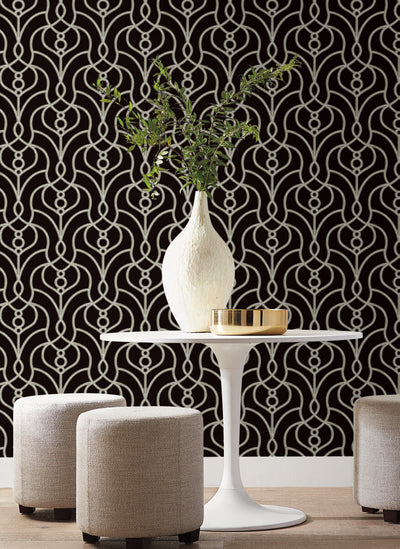 product image for Divine Trellis Wallpaper in Black 90