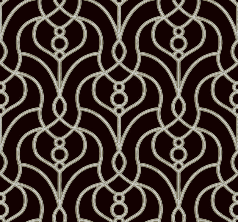 media image for Divine Trellis Wallpaper in Black 26