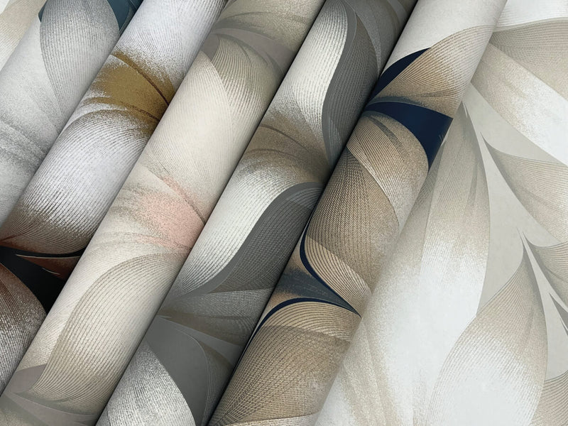 media image for Lotus Light Stripe Wallpaper in Navy 261