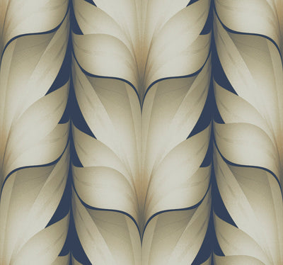 product image for Lotus Light Stripe Wallpaper in Navy 52
