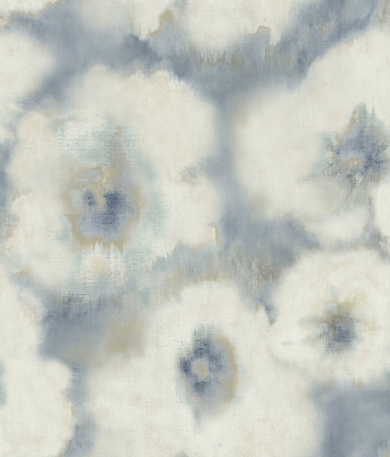 media image for Blended Floral Wallpaper in Blue 233