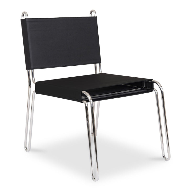 media image for Petra Leather Accent Chair Black 2 296