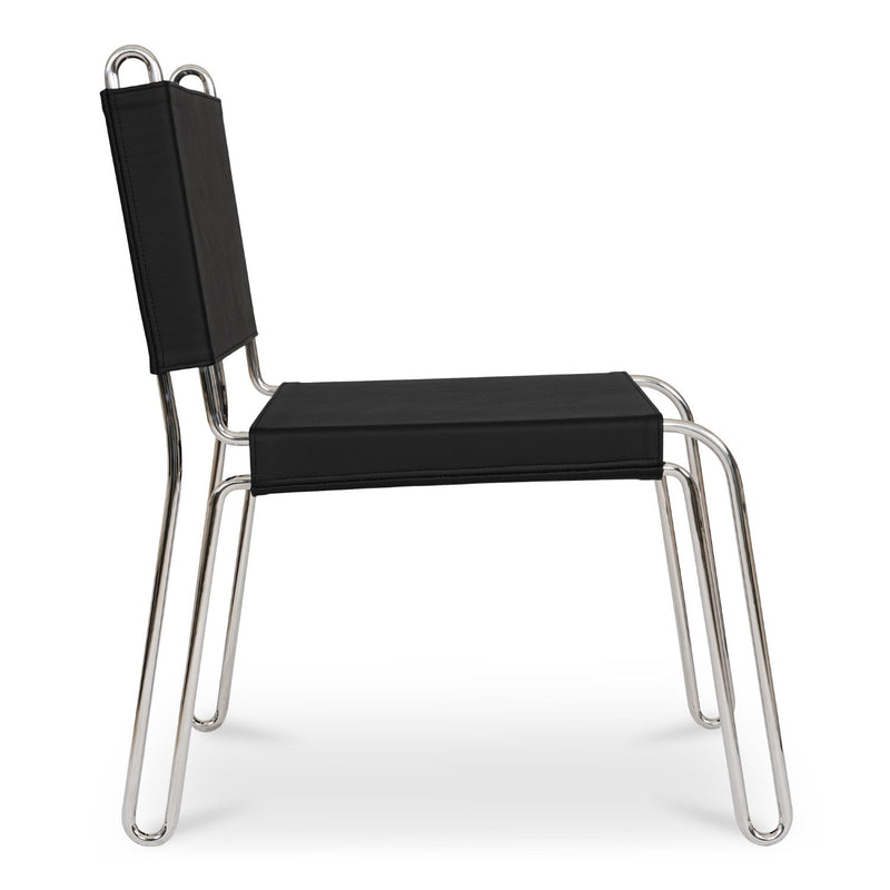 media image for Petra Leather Accent Chair Black 3 285