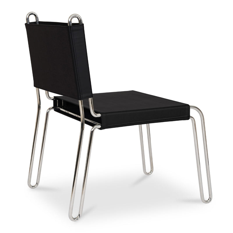 media image for Petra Leather Accent Chair Black 6 224