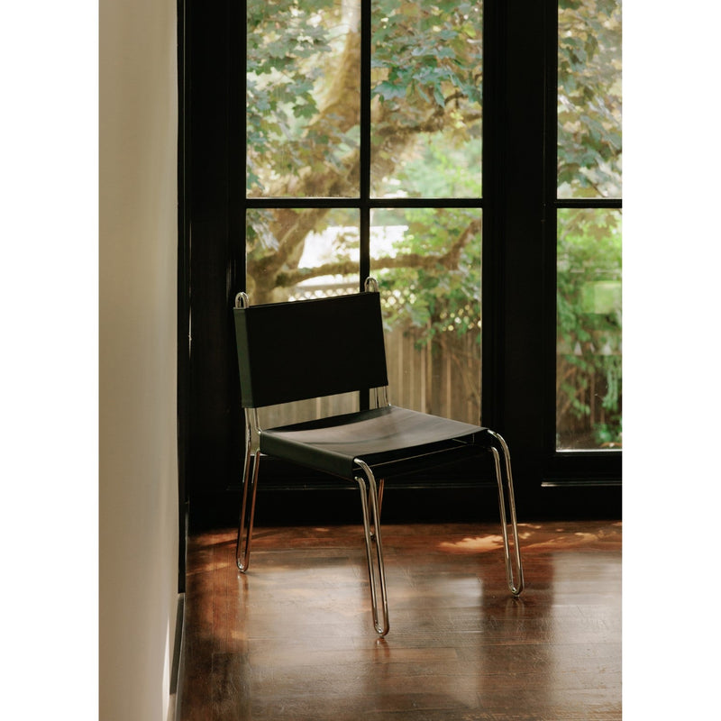 media image for Petra Leather Accent Chair Black 11 255