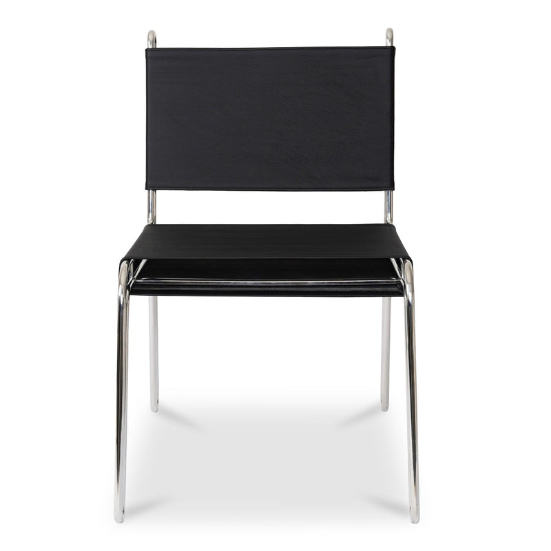 media image for Petra Leather Accent Chair Black 1 250