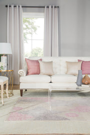 wistful damask rug in whitecap gray silver pink design by jaipur 12