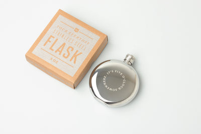 product image for stainless steal hip flask 5 oclock somewhere 4 49