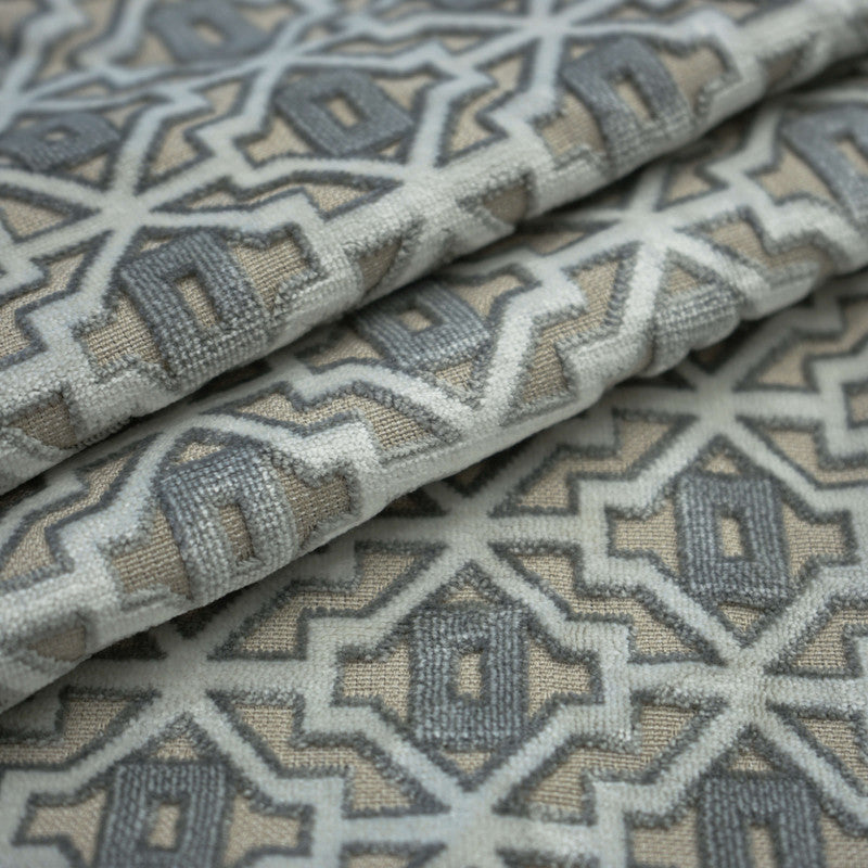 media image for Sample Foxtrot Fabric in Grey/Ivory 253