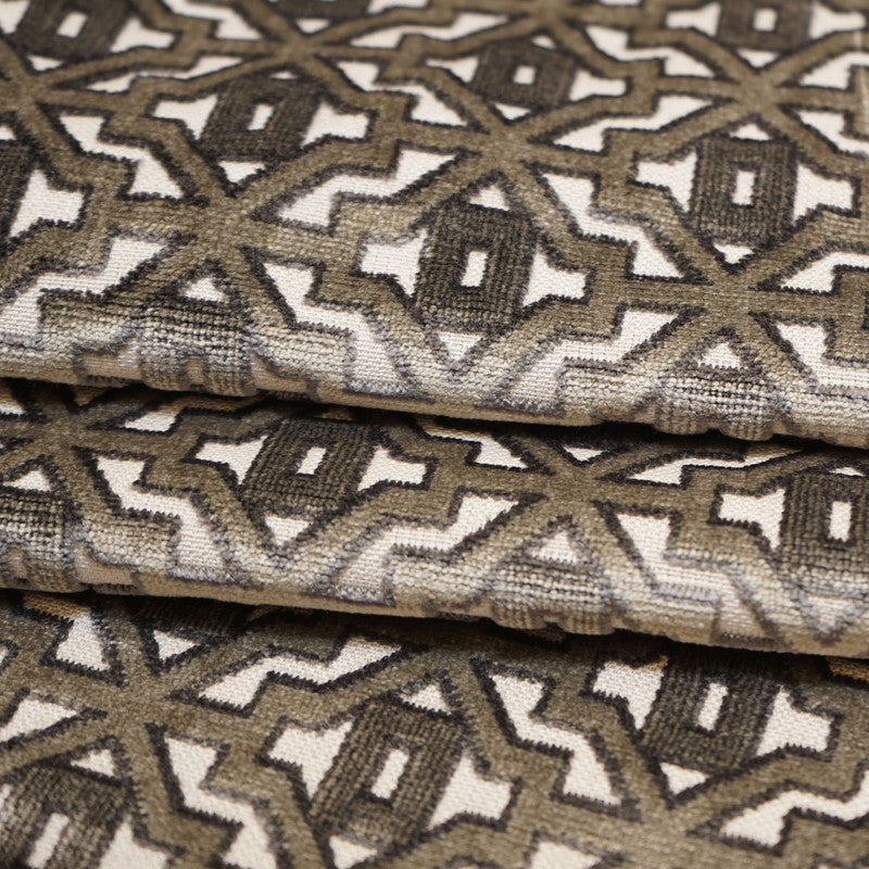 media image for Sample Foxtrot Fabric in Grey/Taupe 256