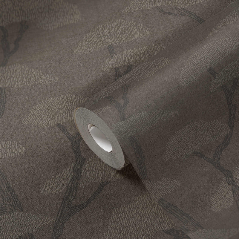 media image for Chinoiserie Tree Motif Wallpaper in Charcoal 265