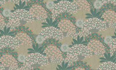 product image for Forest Bloom Motif Wallpaper in Green/Pink 39