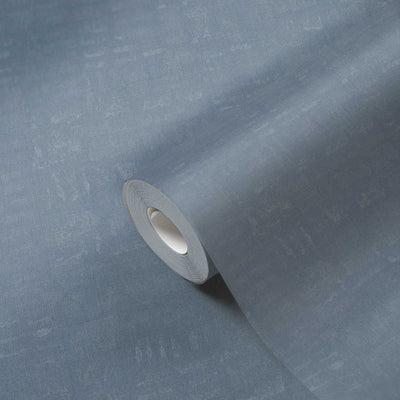 product image for Linen Effect Textured Wallpaper in Blue 86