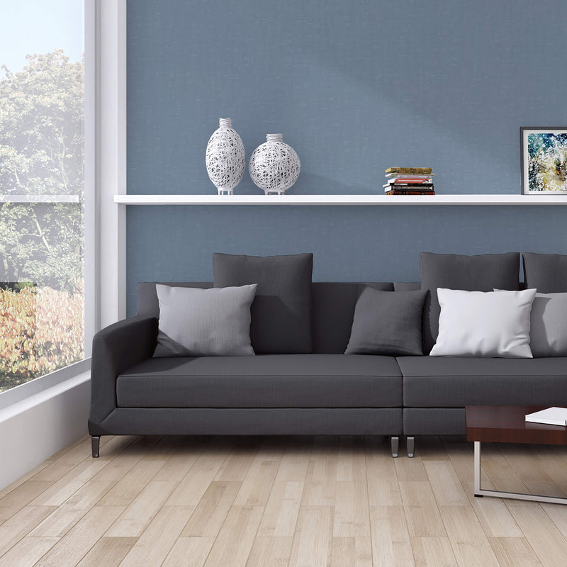 media image for Linen Effect Textured Wallpaper in Blue 222
