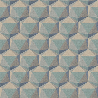 product image for Geometric Motif Wallpaper in Beige/Blue/Green 38