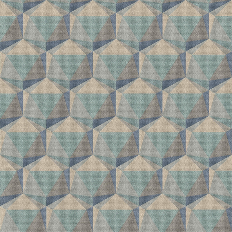 media image for Geometric Motif Wallpaper in Beige/Blue/Green 284
