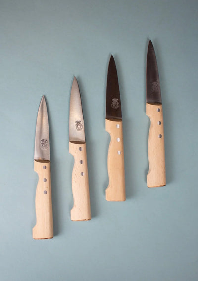 product image of au nain boucher set of 4 beech wood steak knives with leather pouch 1 582