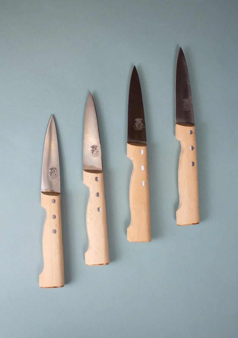 media image for au nain boucher set of 4 beech wood steak knives with leather pouch 1 215