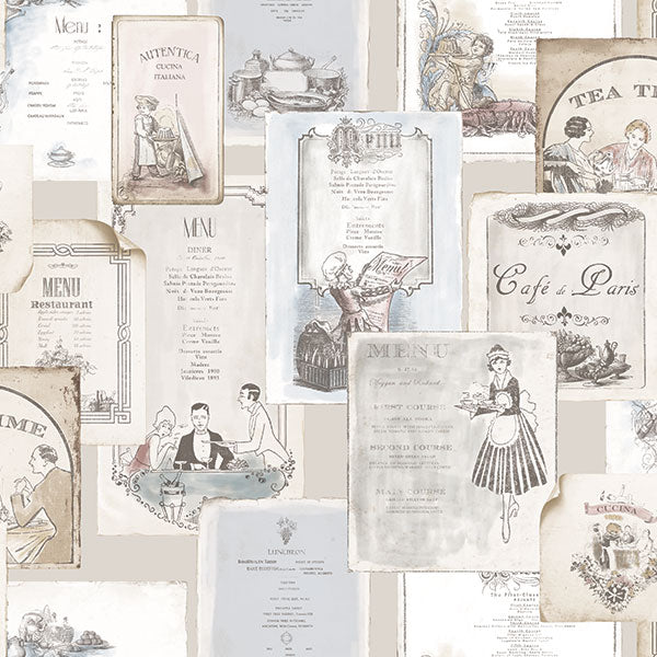 media image for sample olde menus multicolor wallpaper from the kitchen recipes collection by galerie wallcoverings 1 265