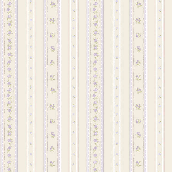 media image for Sample Floral Stripe Wallpaper in Purple/Lilac 249