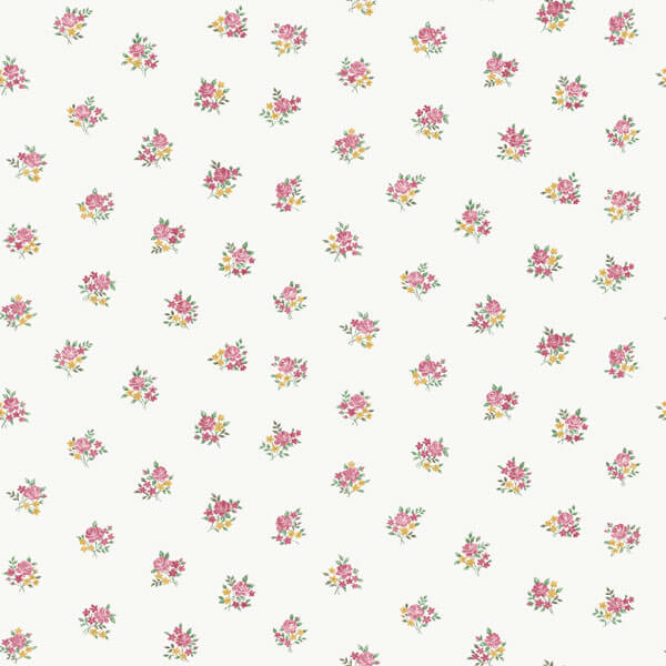 media image for Sample Floral Motif Wallpaper in Red 215
