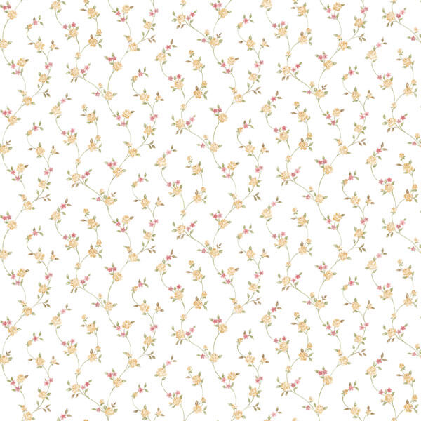 media image for Sample Petite Floral Trail Wallpaper in Yellow/Gold 246