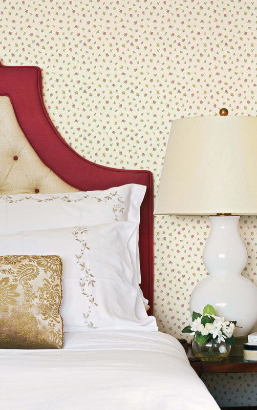 media image for Floral Toss Wallpaper in Red 250
