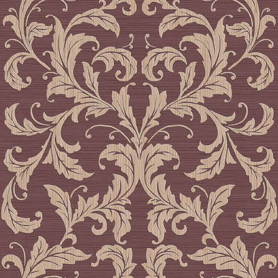 product image of Sample Nordic Elements Damask Wallpaper in Red/Neutrals 584