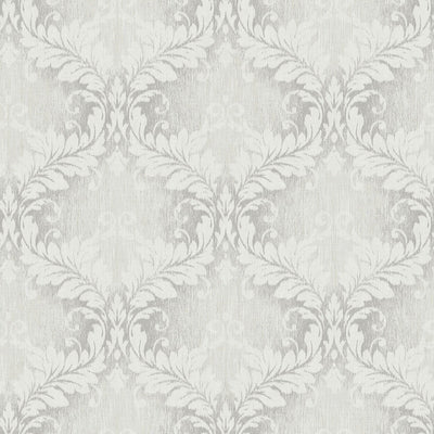 product image of Sample Nordic Elements Damask Wallpaper in Grey Silver 584