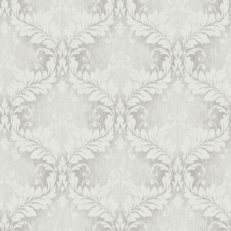 media image for Sample Nordic Elements Damask Wallpaper in Grey Silver 267